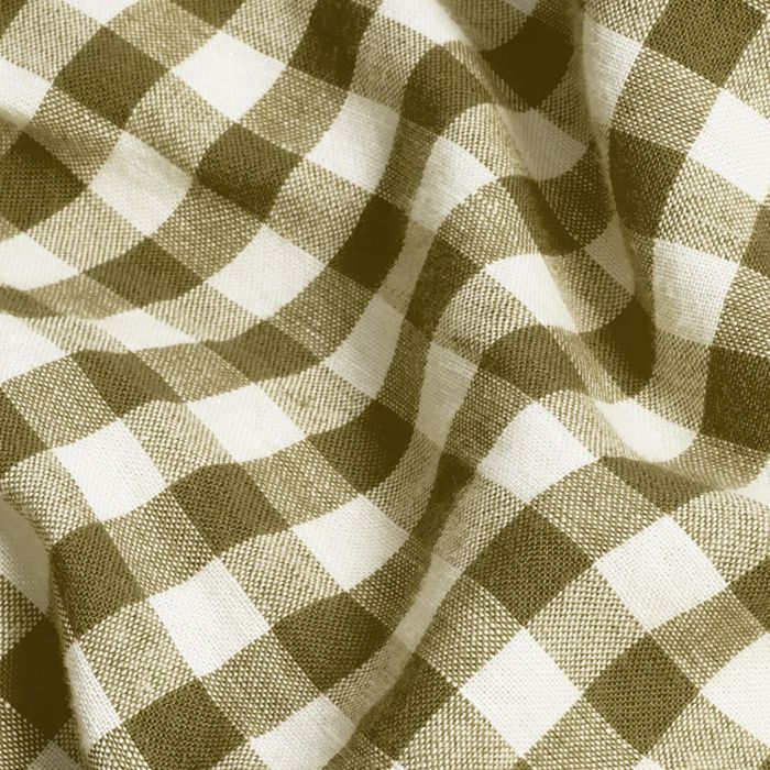 Gingham Linen Blend Fitted Sheet