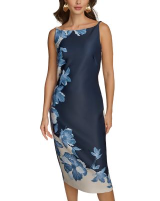 Boat Neck Sleeveless Midi Dress