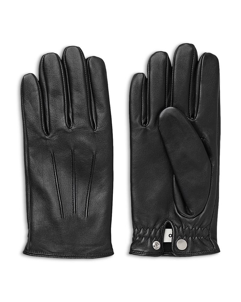 Men's Black Cashmere Lined Leather Gloves – Black.co.uk