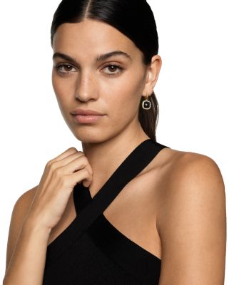 Albion&reg; Drop Earrings in 18K Yellow Gold with Black Onyx and Diamonds, 10mm