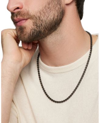 Men's Stainless Steel & Sterling Silver Box Chain Necklace, 5mm