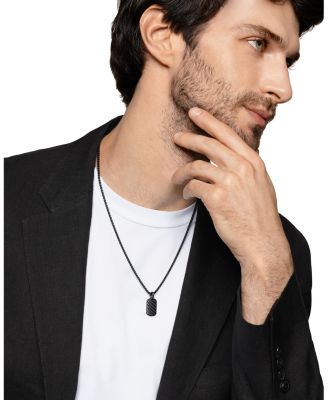 Men's Sculpted Cable Tag in Black Titanium, 21mm