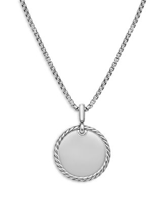 Sterling Silver Elements&reg; Diamond Pav&eacute; Disc Pendant