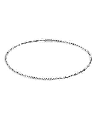 Sterling Silver Sculpted Cable Necklace, 15.5"