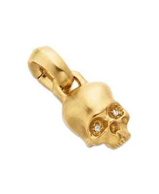 David Yurman - 18K Yellow Gold Extra Small Skull Charm with Diamonds
