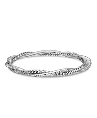 David Yurman - Sterling Silver Petite Infinity Bracelet with Diamonds