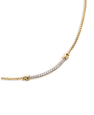 Petite Helena Station Necklace in 18K Yellow Gold with Diamonds, 17"