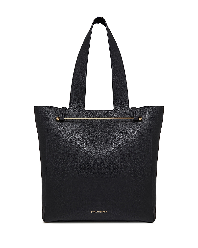 Strathberry Melody Tote Fine Grain Leather Black Bags