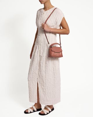 Mosaic Nano Leather &amp; Suede Top Handle Bag