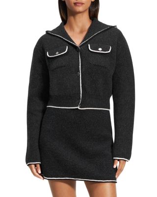 Theory - Tweed Hooded Cardigan