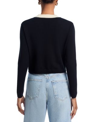 Contrast Border Button Front Cardigan