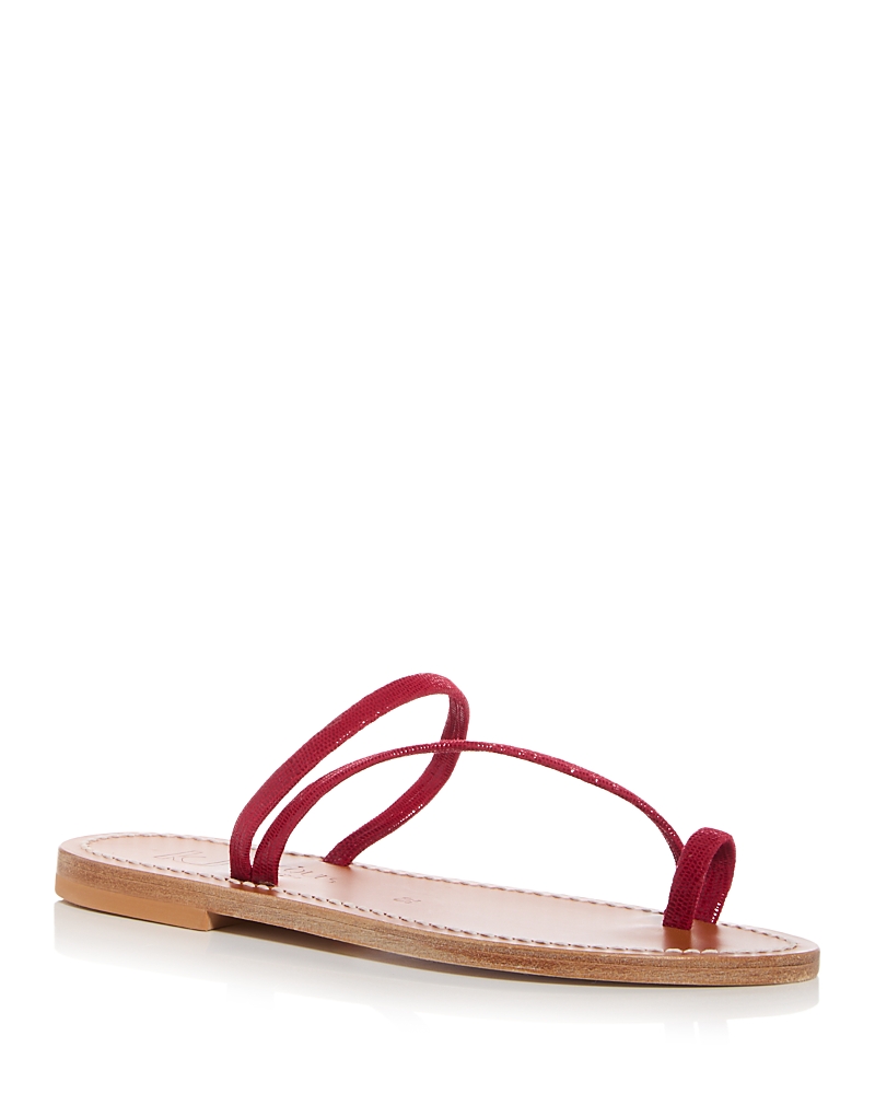 Kjacques Actium Lizard-effect Leather Sandals In Tejus Roug