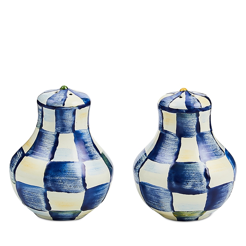 Mackenzie-childs Royal Check Salt And Pepper Shaker Set