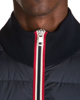 Wool Knit Quilted Down Combo Cardigan