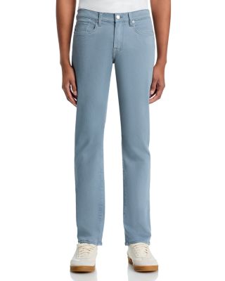 L&#39;Homme Slim Fit Brushed Twill Pants in Smoky Blue