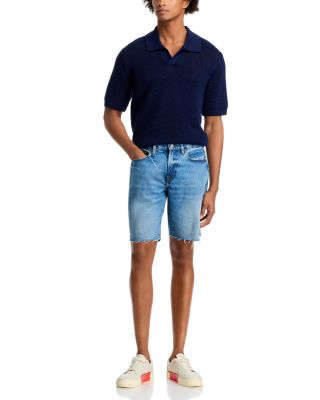 L&#39;Homme Cut Off 9&amp;quot; Jean Shorts in Raywood Clean Blue