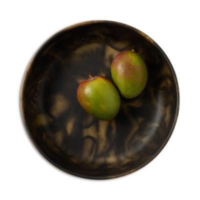 Hugo Black and Gold Swirled Resin Large Serving Bowl