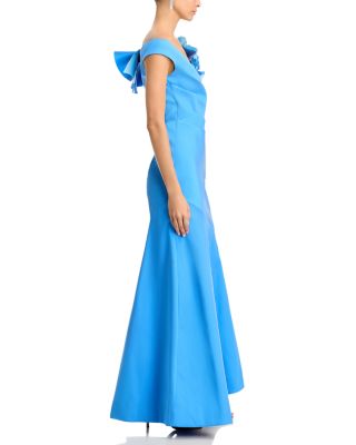 Stretch Gazar Side Drape Gown 