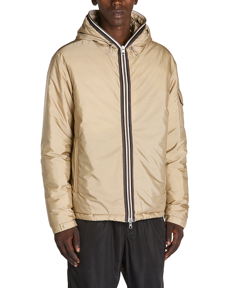Moncler Evettes Nylon Hooded Jacket In Brown