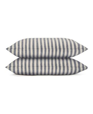 Piglet in Bed Pembroke Stripe Linen Blend Pillowcases, Queen