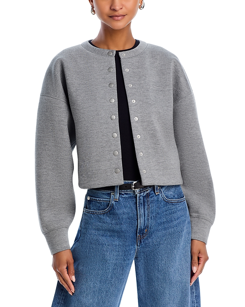 Rag & Bone Abby Scuba Knit Cardigan In Heather Grey