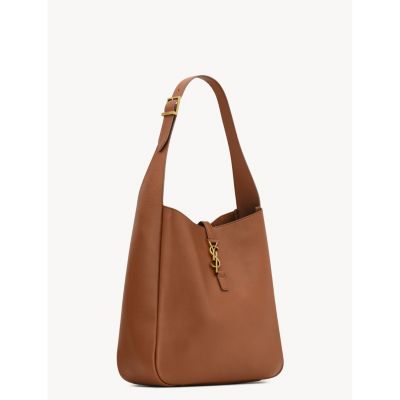 Le 5 &Agrave; 7 Supple Large Shoulder Hobo Bag in Smooth Leather