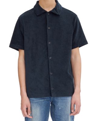 A.P.C. - Short Sleeve Button Front Fleeced Terry Shirt