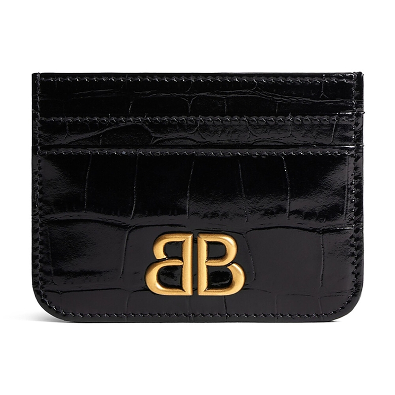 Balenciaga Monaco Card Holder Crocodile Embossed