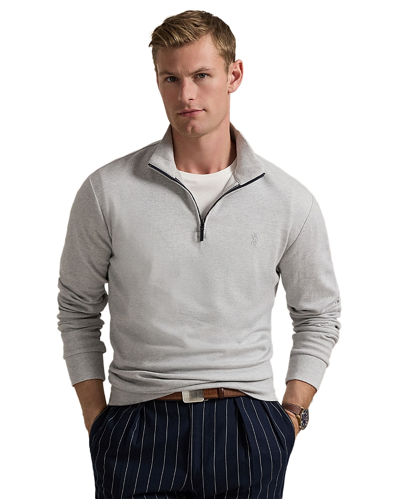 Polo Ralph Lauren Luxury Double Knit Jacquard Pullover In Grey Multi