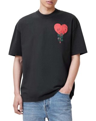 ALLSAINTS - Sown Cotton Heart Logo Graphic Tee