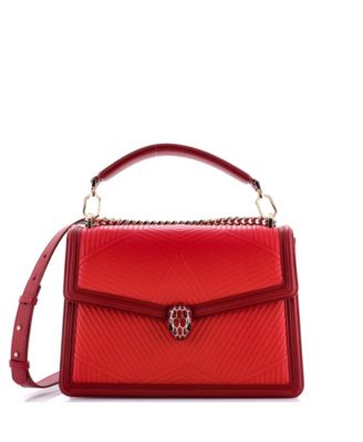 Pre-Owned Bvlgari Medium Serpenti Forever Shoulder Bag Quilted Leather