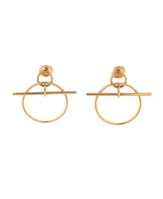 Pre-Owned Hermes Small Loop Earrings 18K Rose Gold