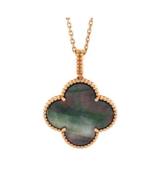 Pre-Owned Van Cleef & Arpels Magic Alhambra Pendant Long Necklace 18K Rose Gold and Grey Mother of Pearl