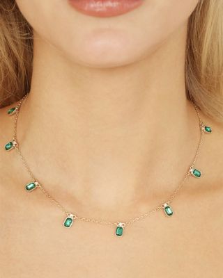 Stone Deco Charm Necklace, 16"-19" 