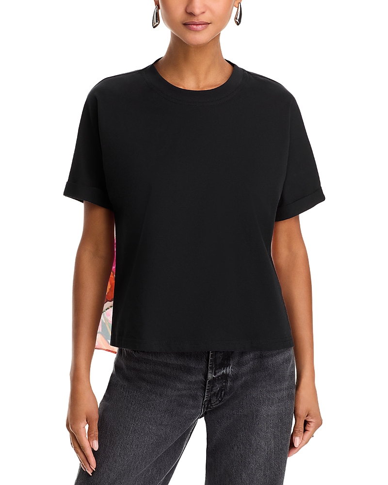 3.1 Phillip Lim Short Sleeve Tee With Floral Collage Combo In Blk Multi