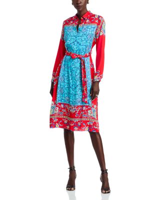 Elie Tahari - Paulina Isle of Capri Tie Waist Printed Shirtdress