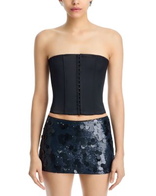 トップス Guizio corset top GUIZIO Satin Corset Top in Black | REVOLVE