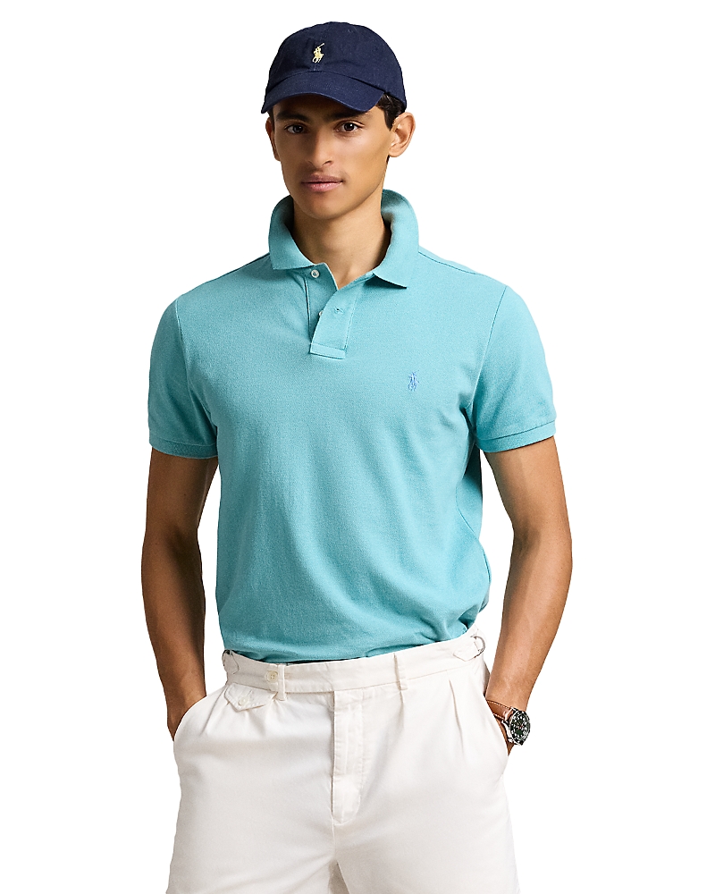 Polo Ralph Lauren Custom Slim Fit Mesh Polo Shirt In Green