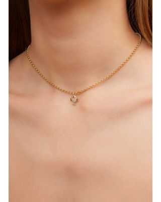 Petit Poison OJ Ruby & Gray Diamond Fish Pendant Necklace in 18K Yellow Gold, 14.76" 