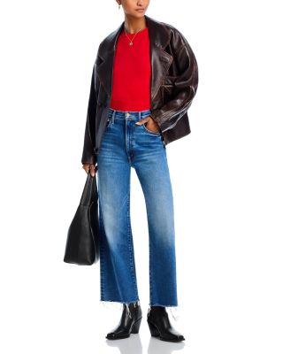 The Maven High Rise Ankle Wide Leg Fray Jeans in Bitchin