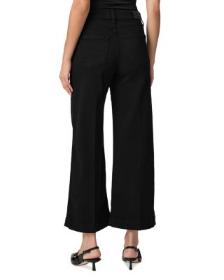 Anessa Cropped Wide Leg Jeans in Black Shadow