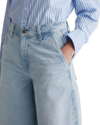 Mid Rise Low Slung Palazzo Jeans in Idol