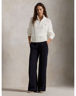 Quarter Zip Cable Knit Sweater