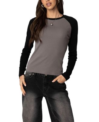 美品✨TODAYFUL Sheer Raglan Long T-shirts Edikted Tommi Raglan Long Sleeve T-Shirt | Bloomingdale's Women