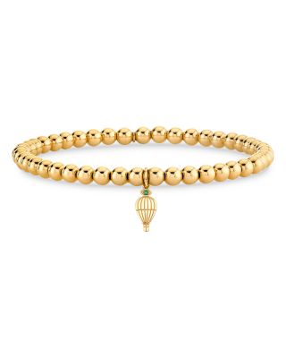 Wicked x Sydney Evan 14K Yellow Gold Emerald Pure Hot Air Balloon Charm Bracelet