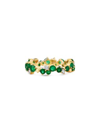 14K Yellow Gold Wicked Emerald & Diamond Emerald City Ring