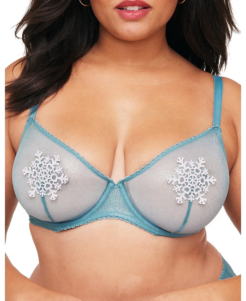 Adore Me Alyshia Unlined Demi Bra In Novelty Blue