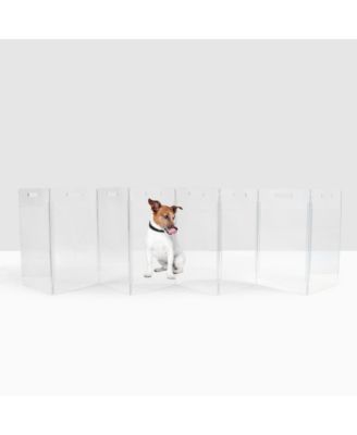 Clear Freestanding Pet Gate Zig Zag, 8 Panel