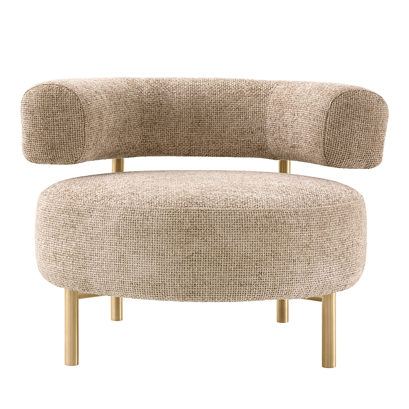 Eichholtz Thompson Chair In Lyssa Sand Brushed Brass Finish