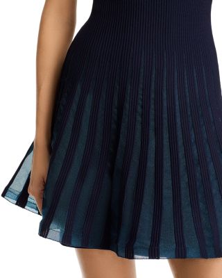 Sheer Flutter Sleeve Knit Dress
